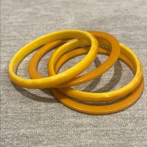 Yellow and Orange Bangle Set Vintage